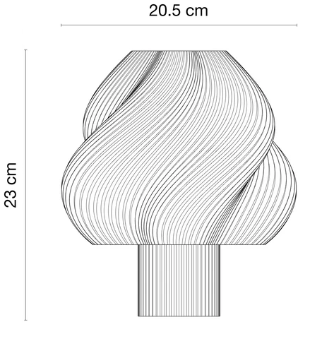 Dessin technique de la lampe portable Soft Serve de Crème Atelier