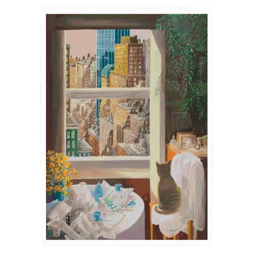 Affiche 38x56 cm : Chat NYC de Sempé