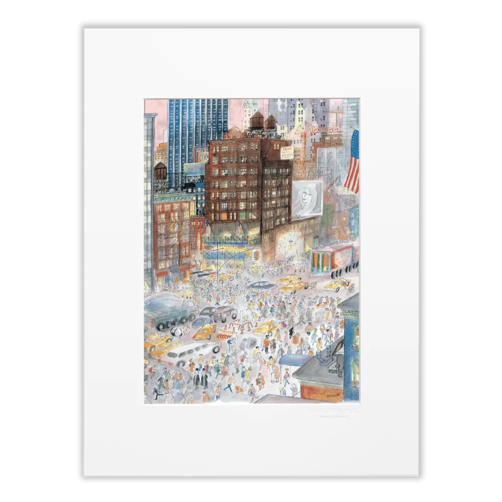 Affiche Sempé New York - illustration avec passe partout