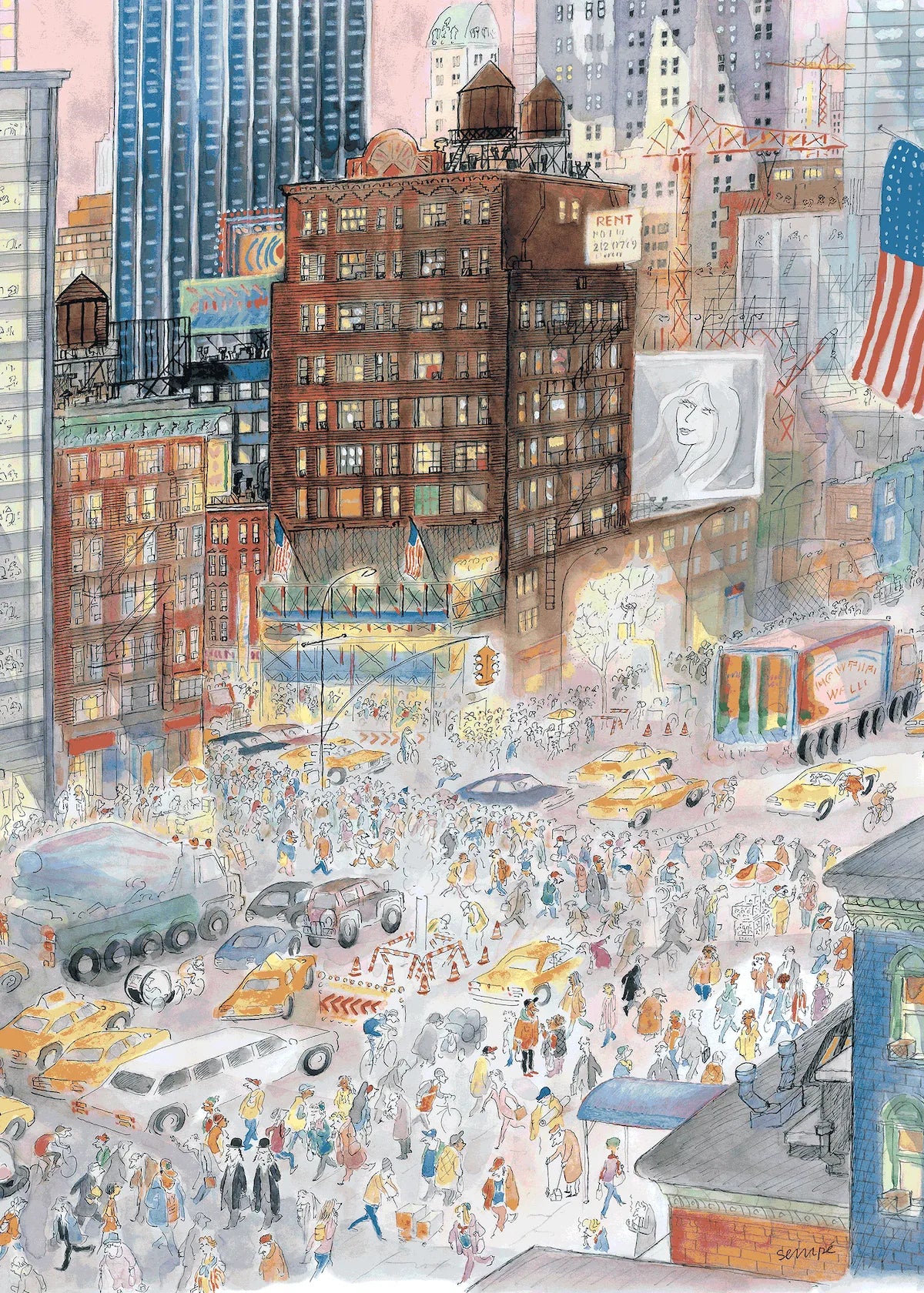 Affiche Sempé New York dessin