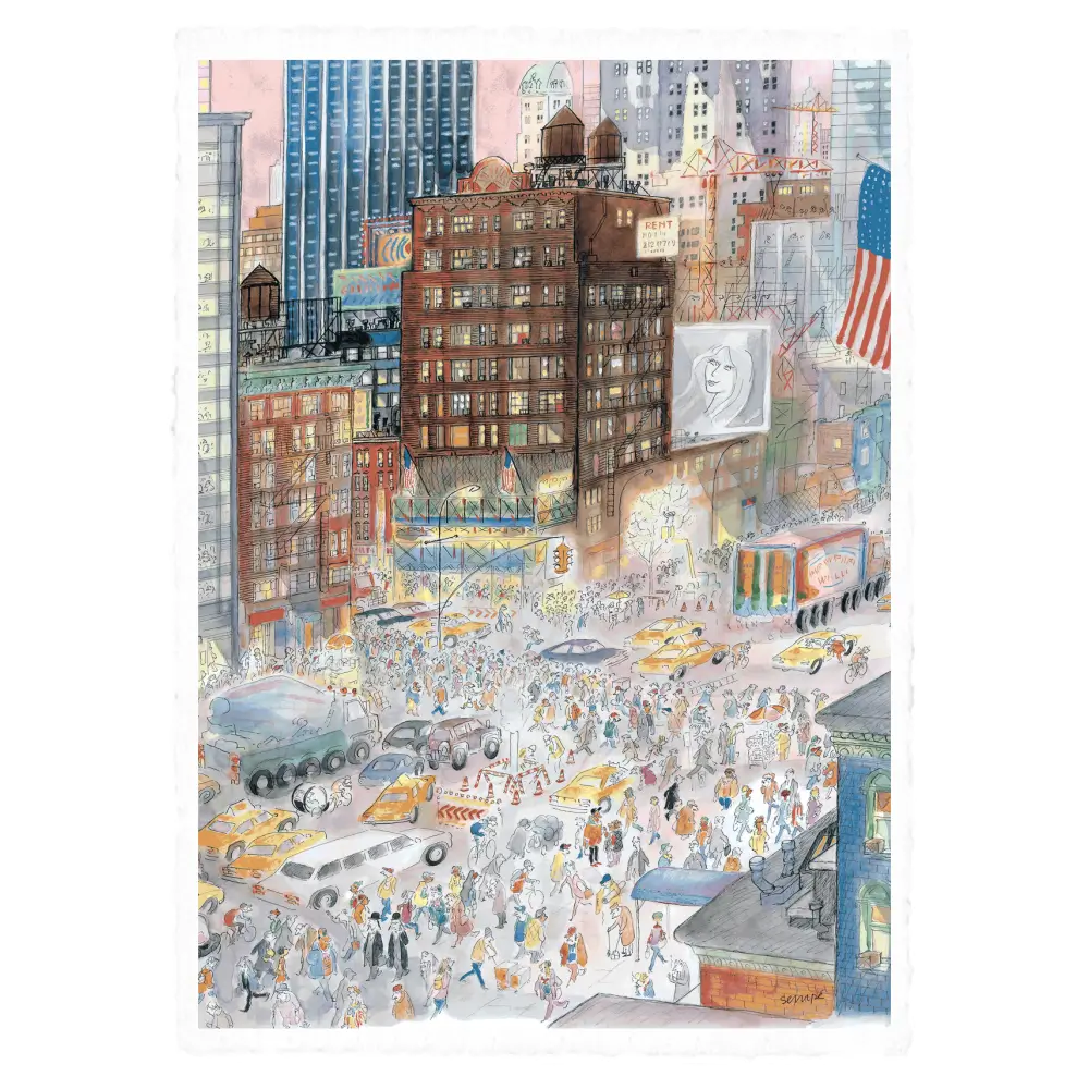 Affiche 38x56 cm : New York de Sempé sur papier VELIN