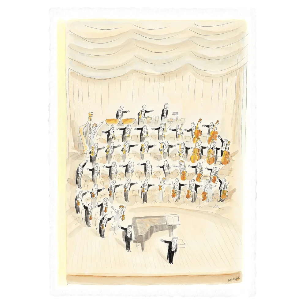 Affiche Sempé Orchestre - Papier vélin 38x56