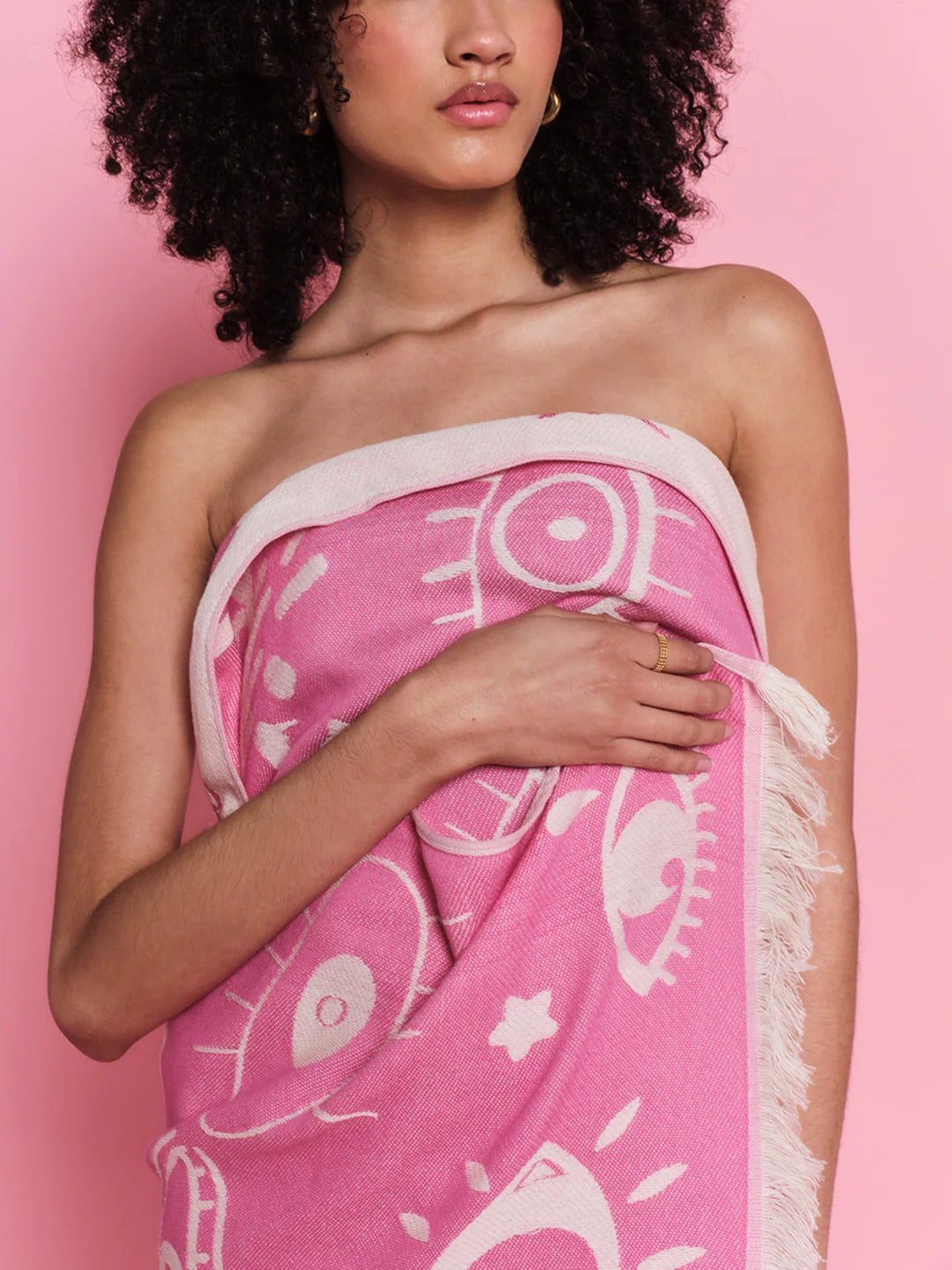 Serviette de plage Electric Eyes Rose - Sun of a Beach