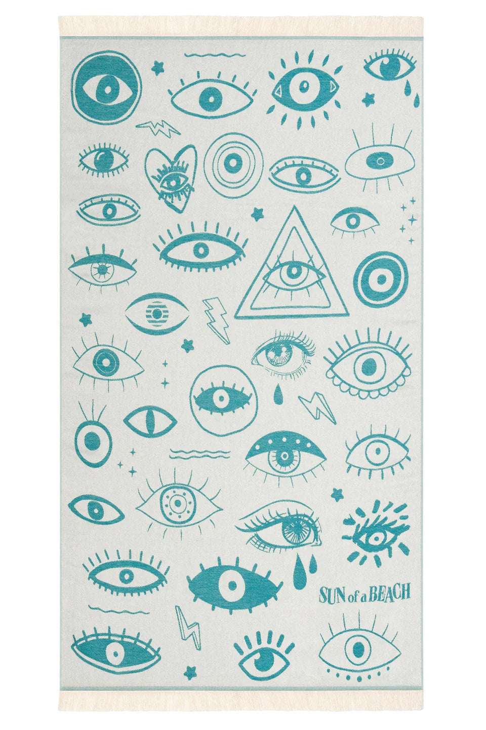 Serviette de plage Electric Eyes Bleu - Sun of a Beach