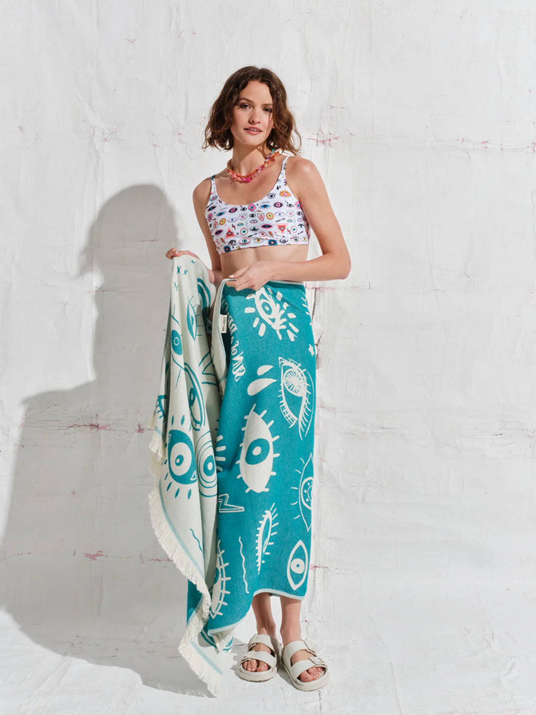 Serviette de plage Electric Eyes Bleu - Sun of a Beach