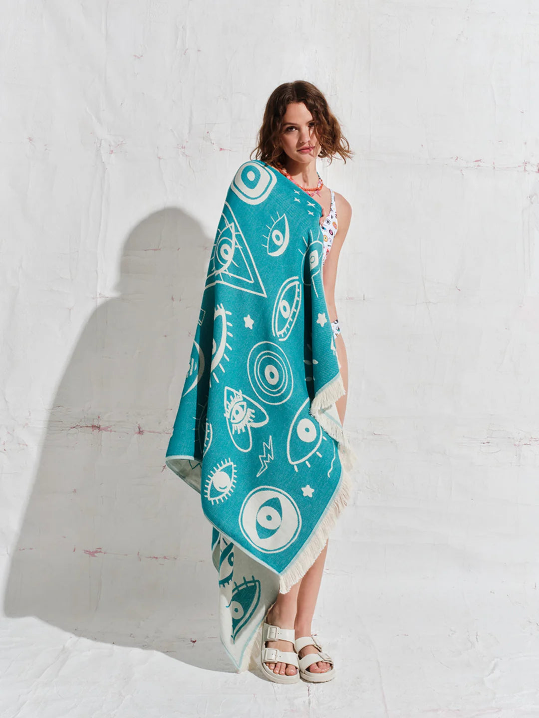 Serviette de plage Electric Eyes Bleu - Sun of a Beach