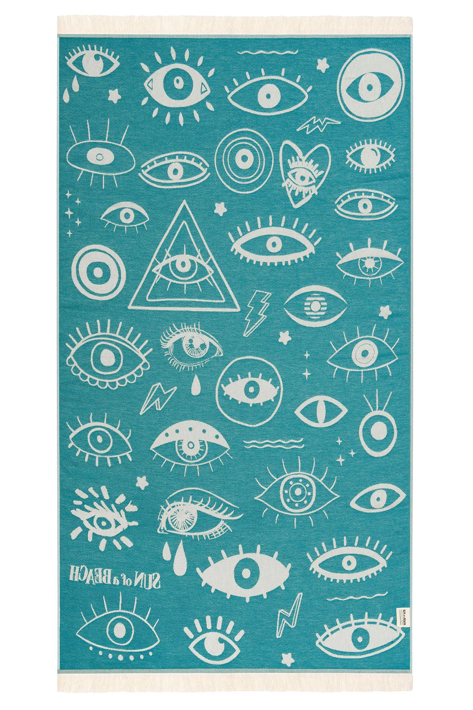 Serviette de plage Electric Eyes Bleu - Sun of a Beach