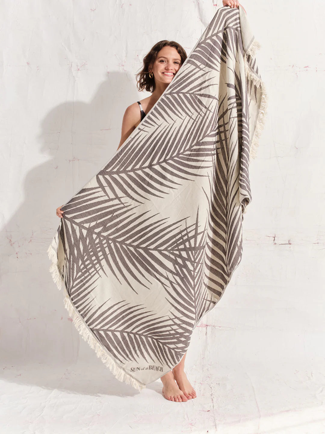 Serviette de plage Palm Springs Grise - Sun of a Beach