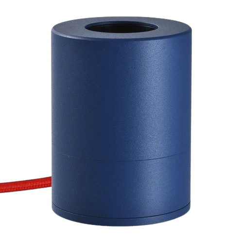 Socle Pop Bleu Marine avec câble rouge pour ampoule "Message in the Bulb"