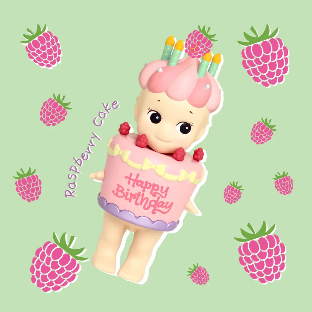 Sonny Angel Happy Birthday - Gâteau à la framboise