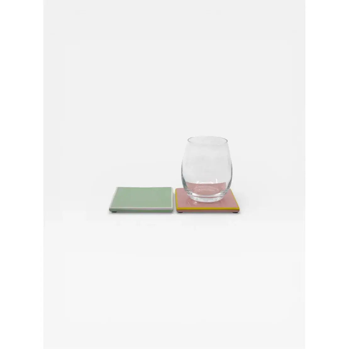 Sous-verre Table Machine en céramique Vert / Blanc et Rose / Jaune avec verre usage quotidien