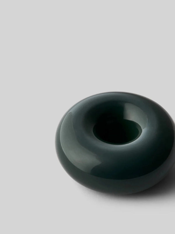 Petit bougeoir BOB vert foncé Studio About vue oblique