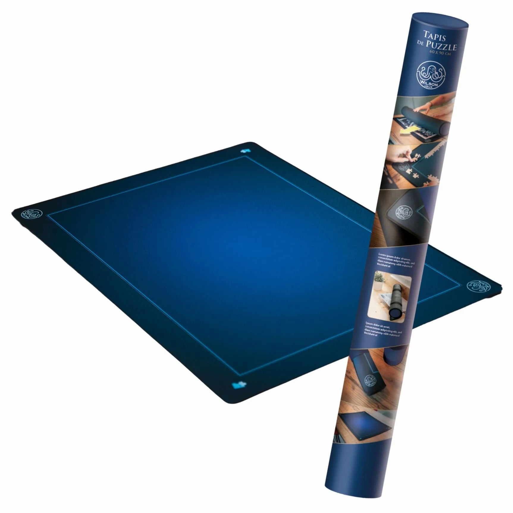 Tapis pour puzzle 1000 pièces permettant de rouler et ranger un puzzle en cours