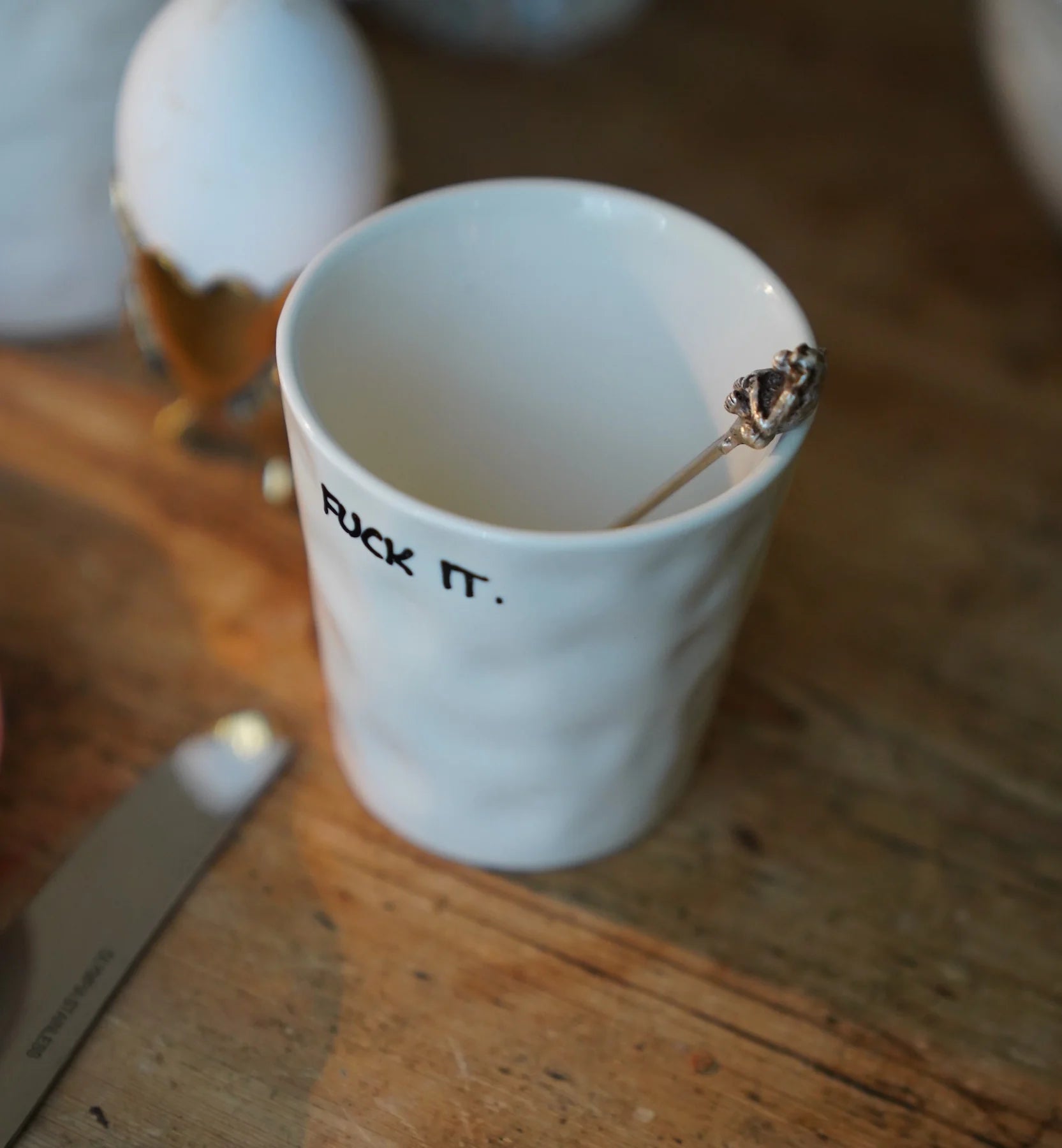 Fuck It - Tasse à café en céramique avec typo manuscrite - anna+nina