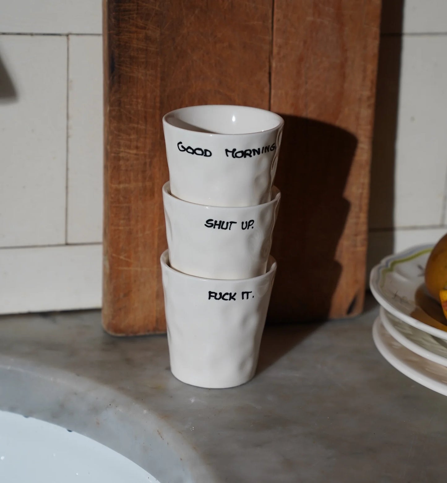 Fuck It - Tasse à café en céramique avec typo manuscrite - anna+nina