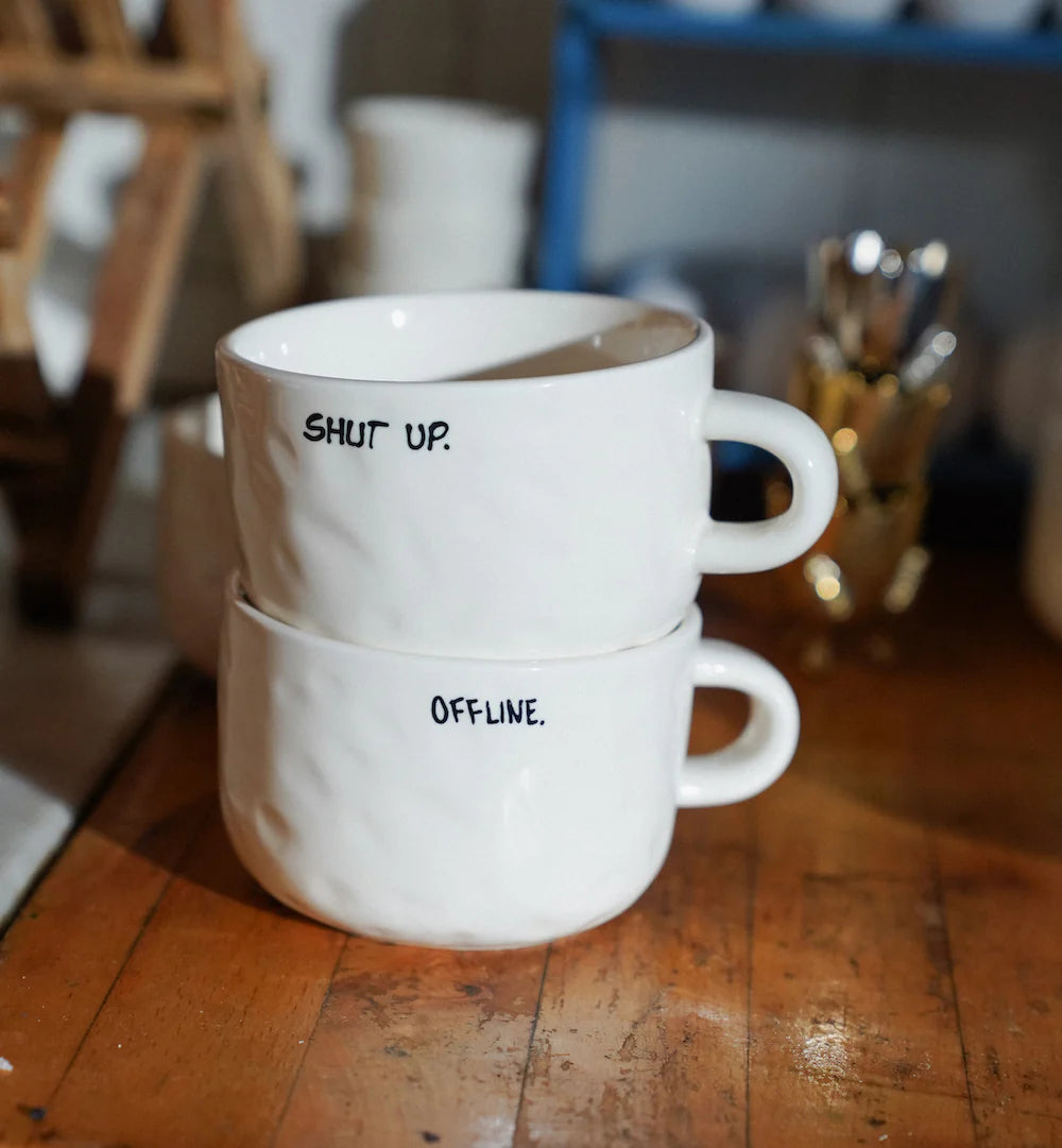 Offline - Tasse à cappuccino en céramique avec typo manuscrite - anna+nina
