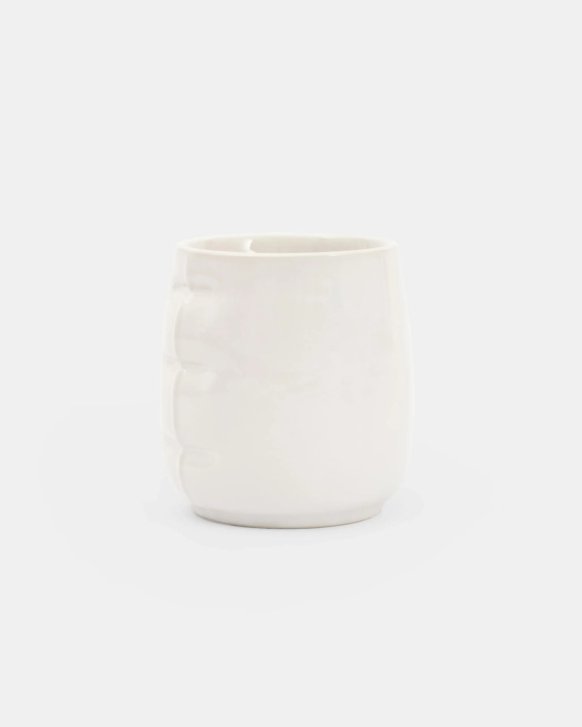 Lot de 2 tasses Lily blanc brillantes en céramique, Home Studyo