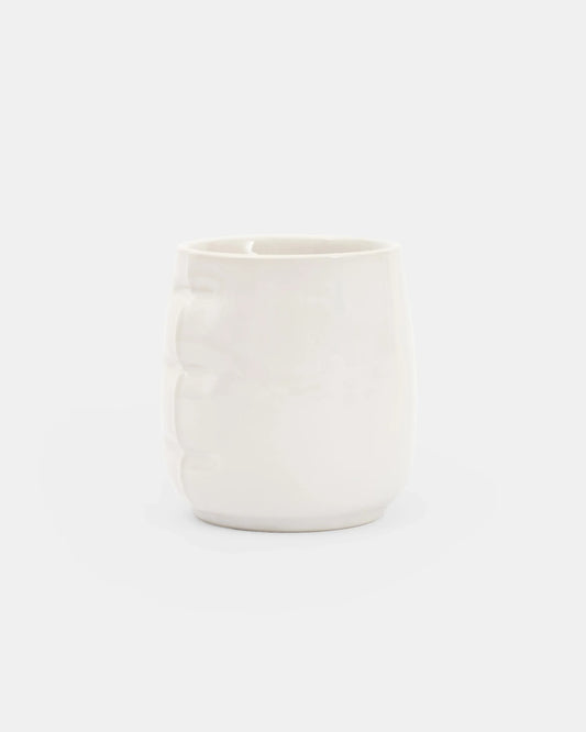 Lot de 2 tasses Lily blanc brillantes en céramique, Home Studyo