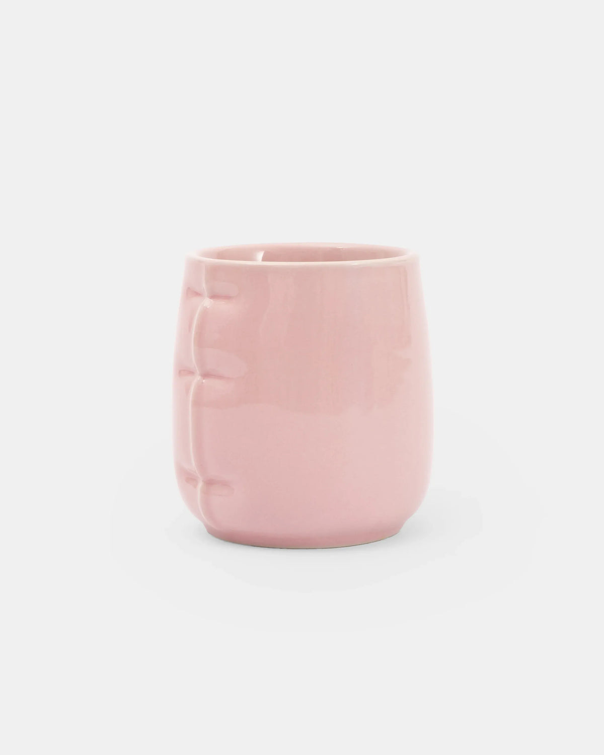 Set de 2 tasses Lily Gloss Bubblegum  en céramique rose brillante, Home Studyo