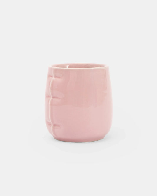 Set de 2 tasses Lily Gloss Bubblegum  en céramique rose brillante, Home Studyo