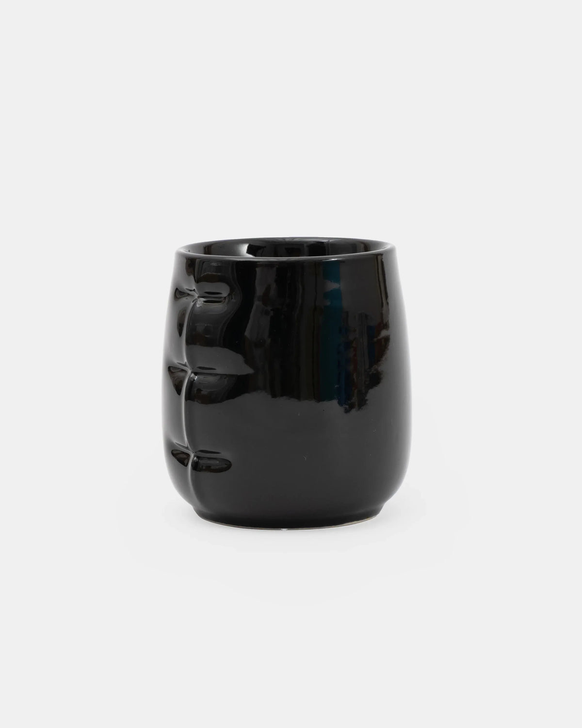 Lot de 2 tasses Lily noir brillantes en céramique, Home Studyo