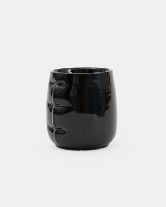 Lot de 2 tasses Lily noir brillantes en céramique, Home Studyo