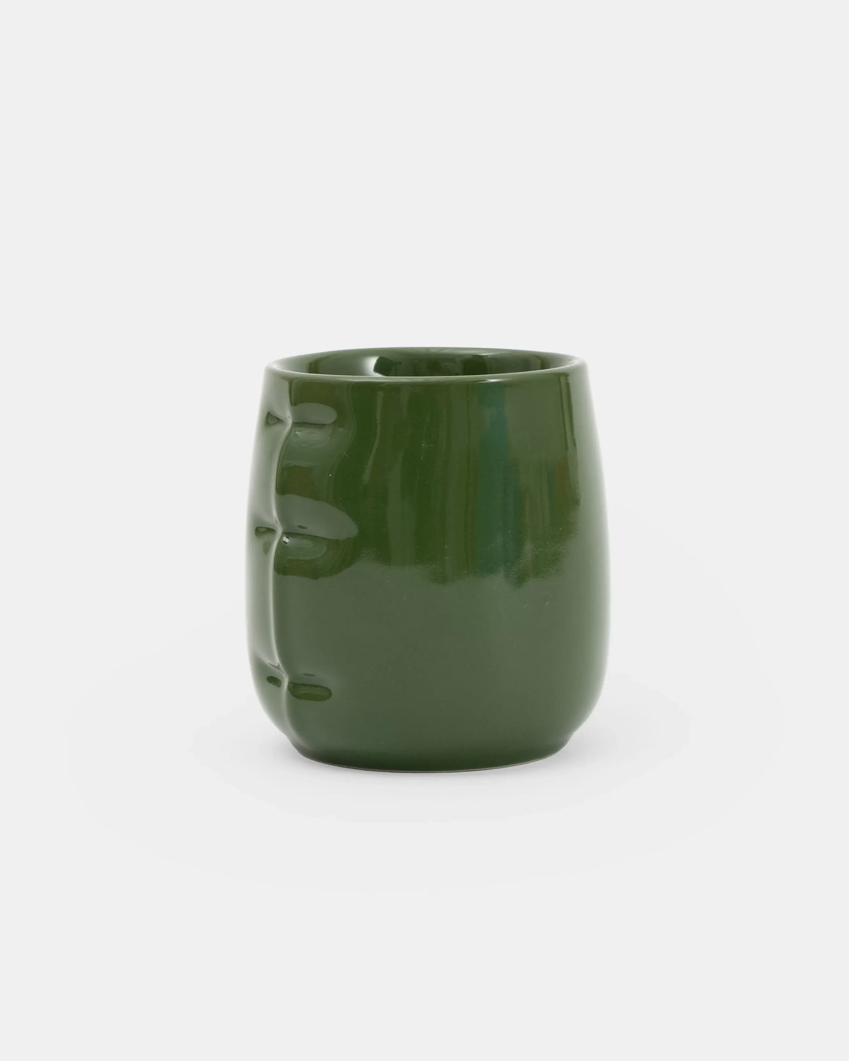 Lot de 2 tasses Lily vert brillantes en céramique, Home Studyo