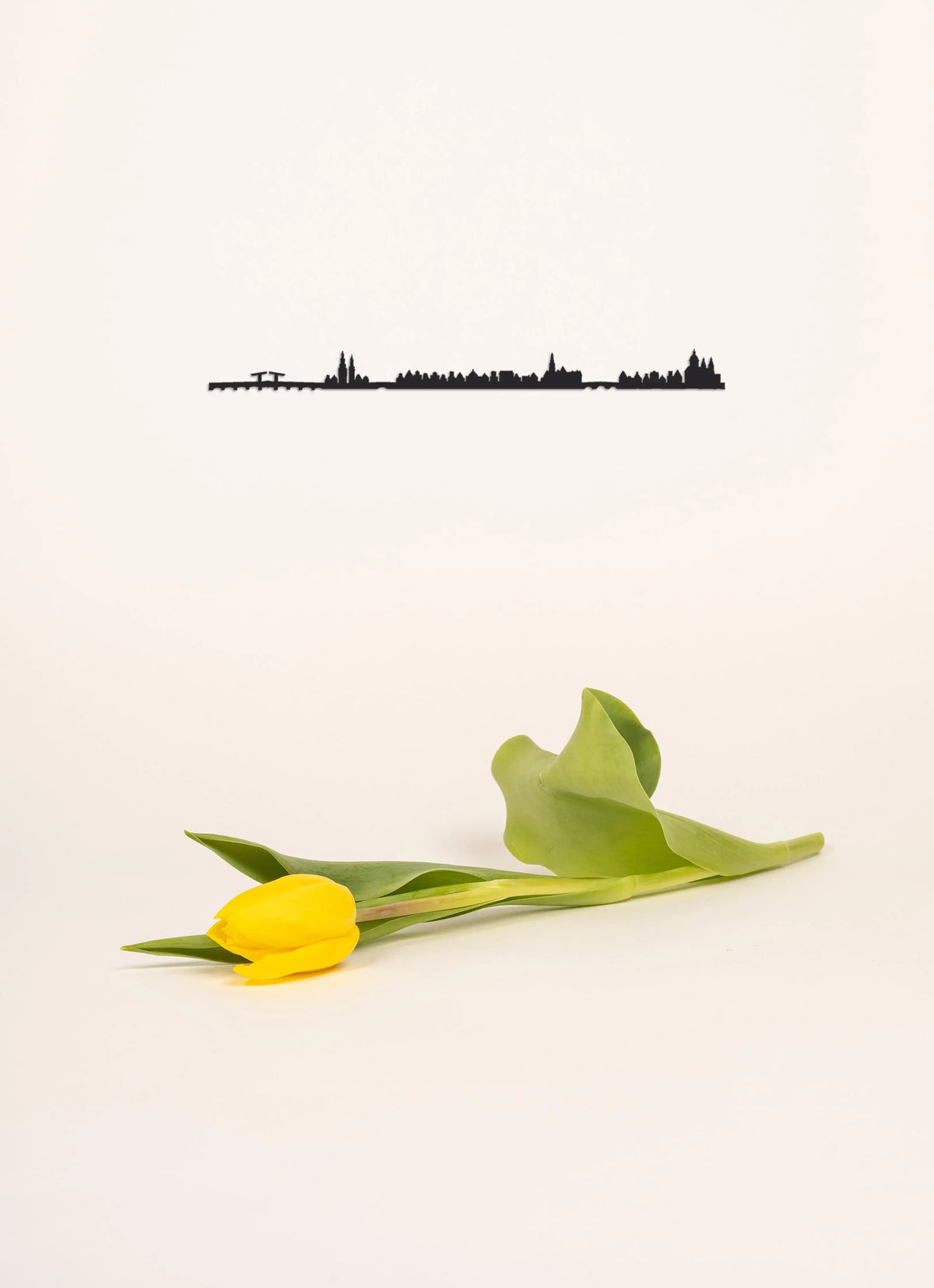 Mini Line Amsterdam : silhouette en acier noir de la ville par The Line