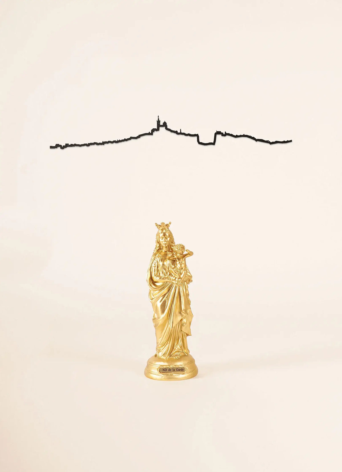 The Line Marseille : Silhouette de ville noire en acier de 50cm