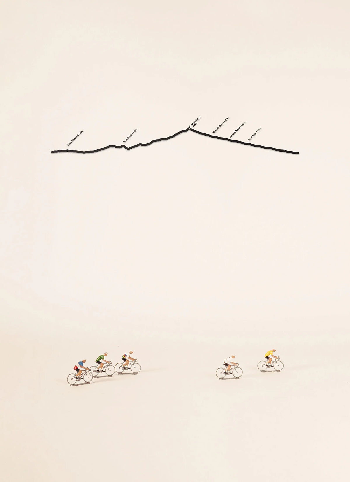 The Line Mont-Ventoux : Silhouette de ville noire en acier de 50cm