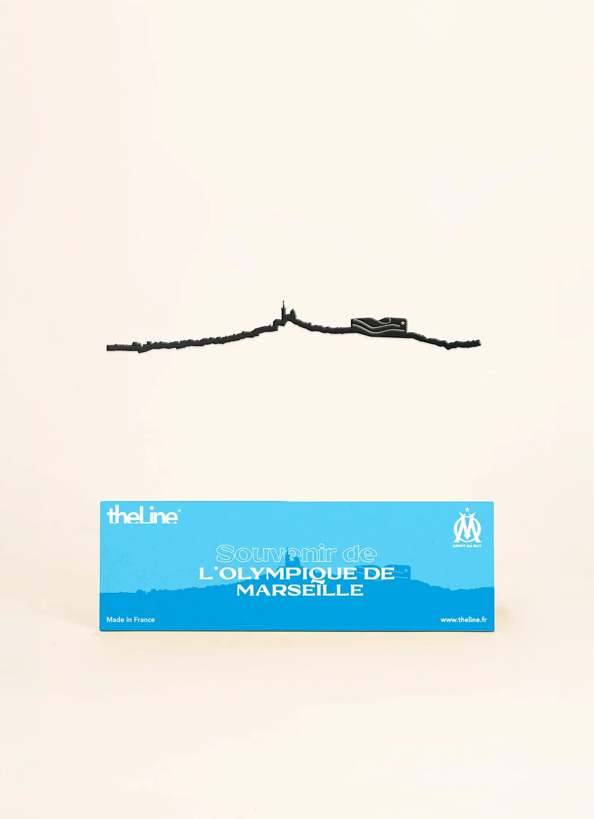 Mini Line Olympique de Marseille : silhouette en acier noir de la ville par The Line