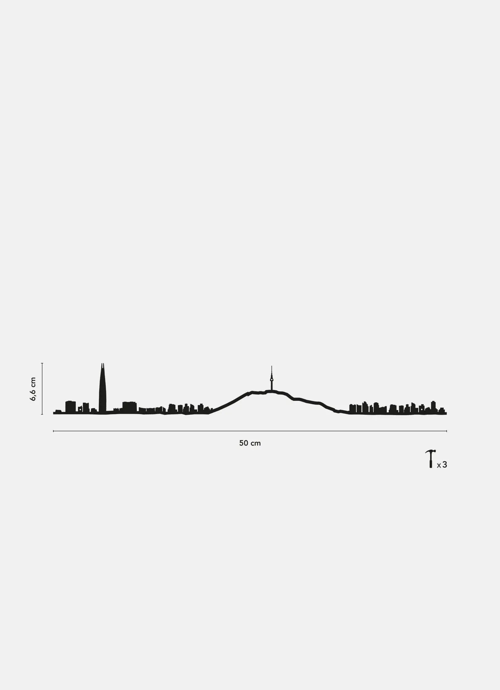Dimensions techniques de The Line Séoul - Dimensions : 6,6cm de hauteur par 50cm de longueur