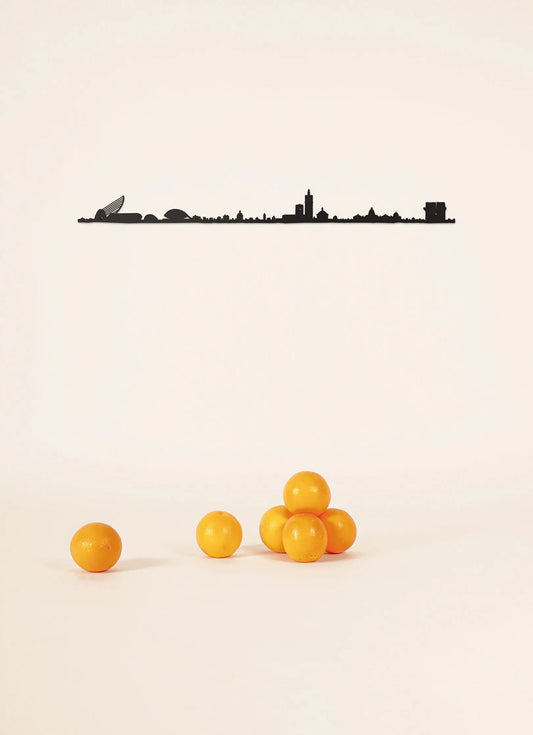 The Line Valence en acier noir de 50 cm