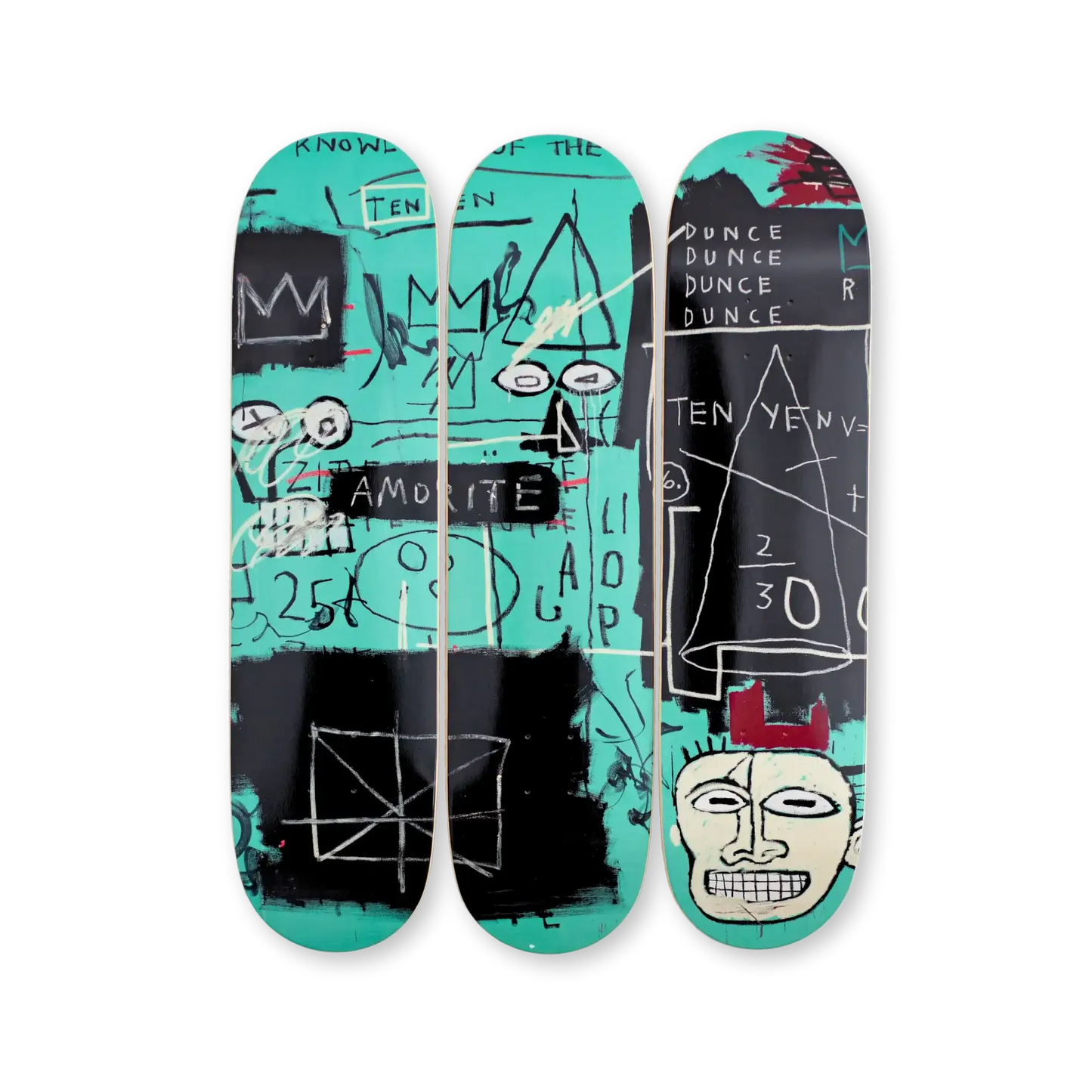 Ensemble 3 skateboard, design "Equals Pi" JM Basquiat