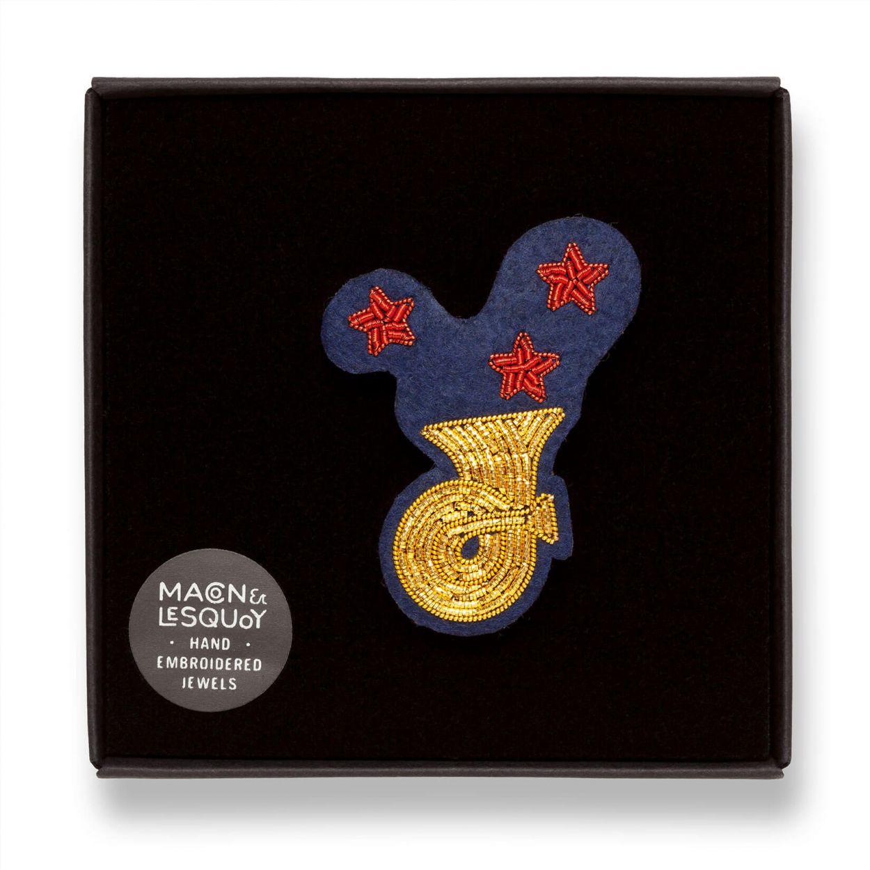 Trombone - Broche Brodés Main - Macon&Lesquoy