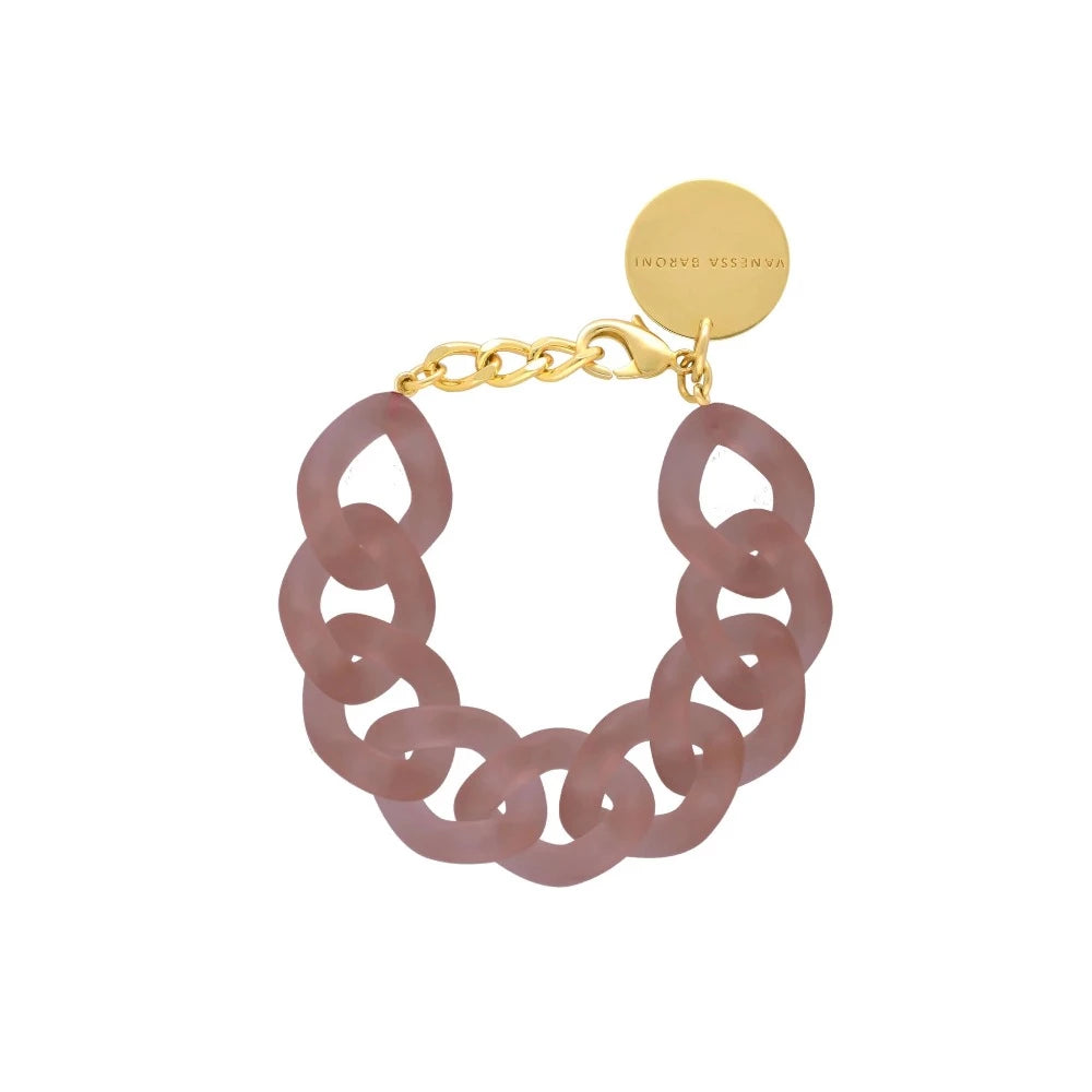 Flat Chain Iced Taupe - Bracelet grosses mailles - Vanessa baroni