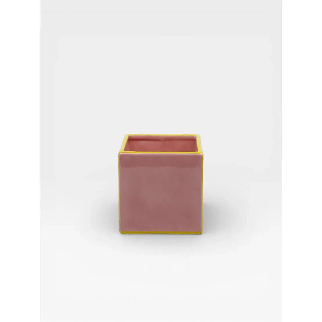 Vase en céramique Table Machine rose et jaune design graphique collection Tile
