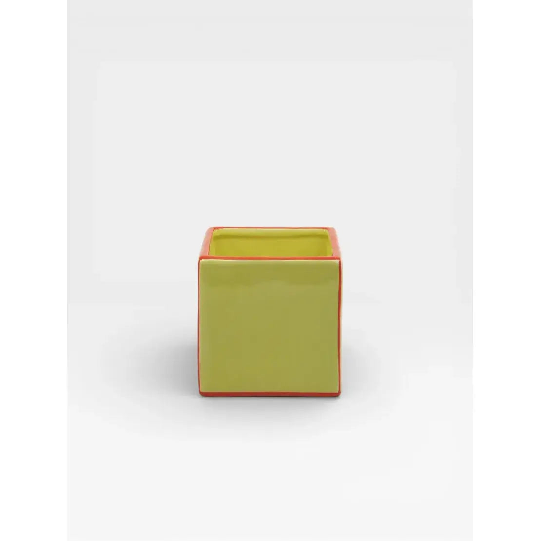 Vase en céramique jaune et orange design graphique collection Tile