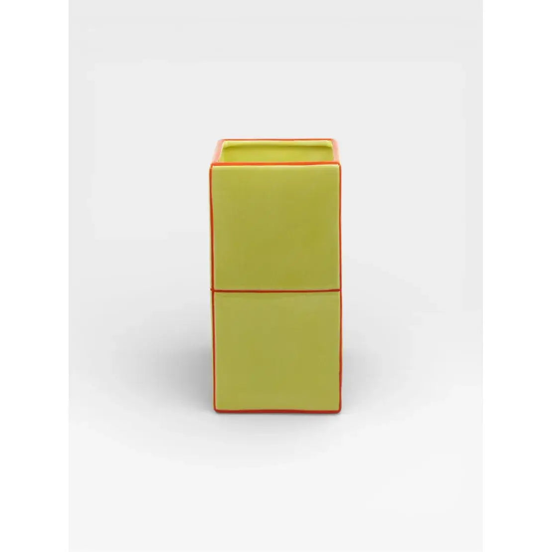Vase en céramique double jaune et orange design graphique collection Tile