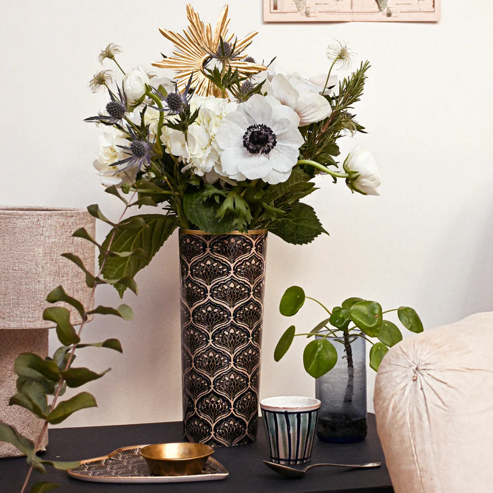 Les Paons - Vase en aluminium emaillé - Boncoeurs