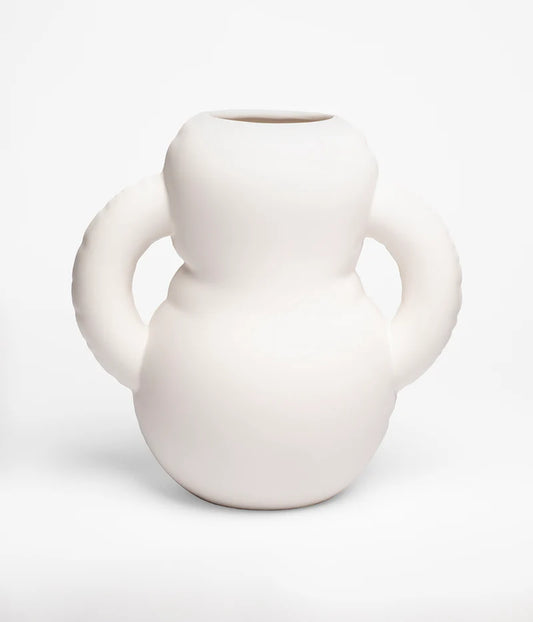 Vase Oscar Matte Bone en céramique mate blanc, Home Studyo