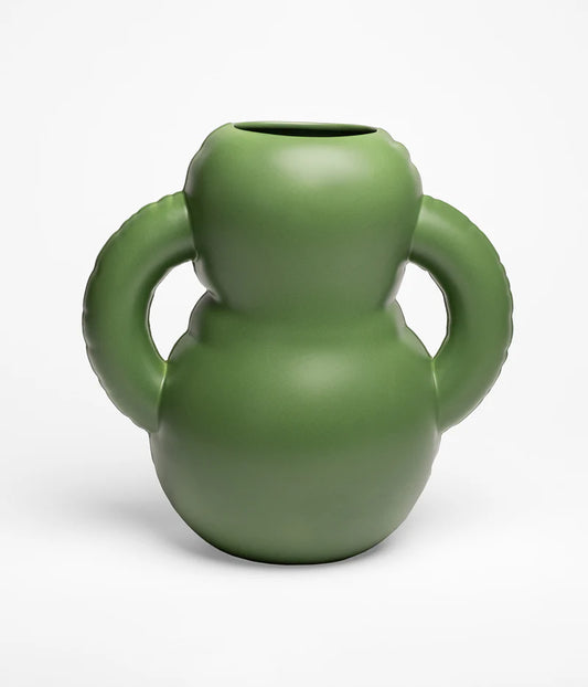 Vase Oscar Matte Moss en céramique mate vert mousse, Home Studyo