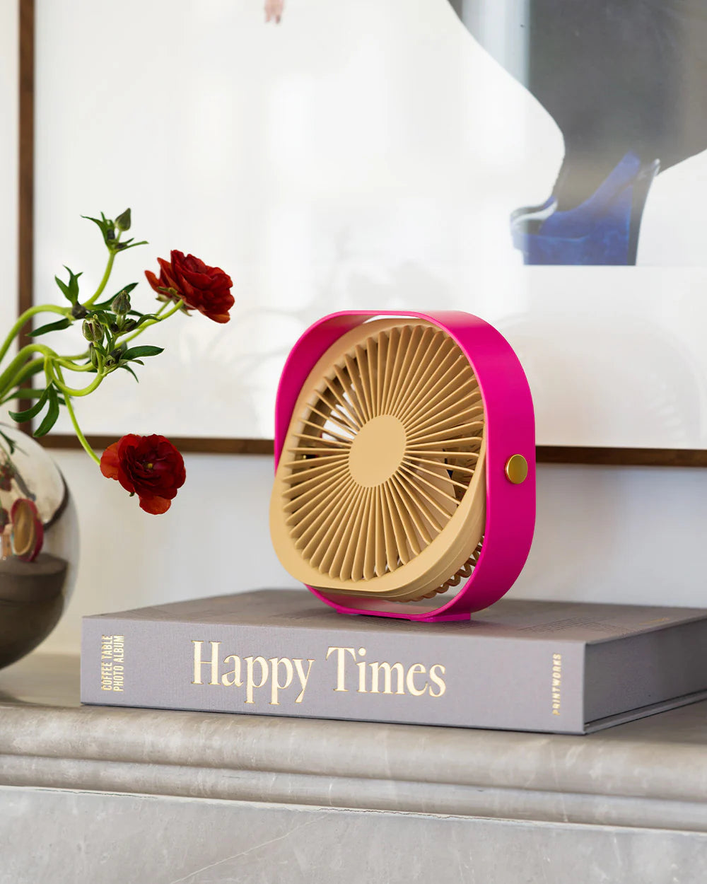 Ventilateur Portable, Rechargeable Printworks - Cerise