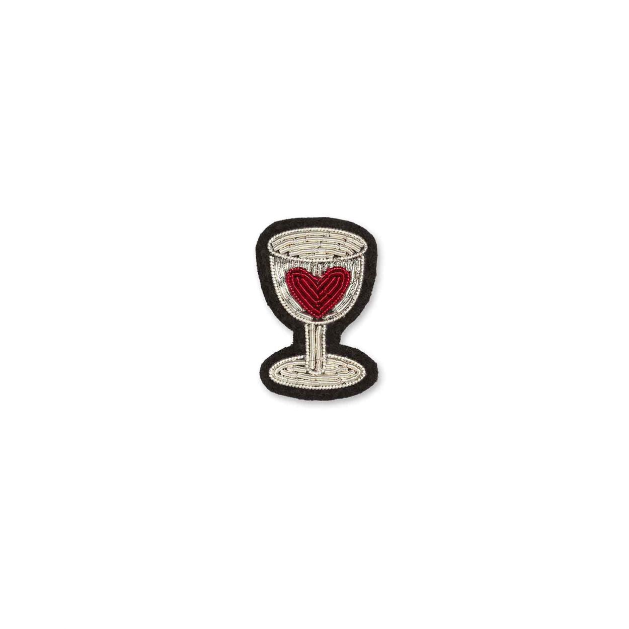 Verre Coeur Rouge - Broche Brodés Main - Macon&Lesquoy