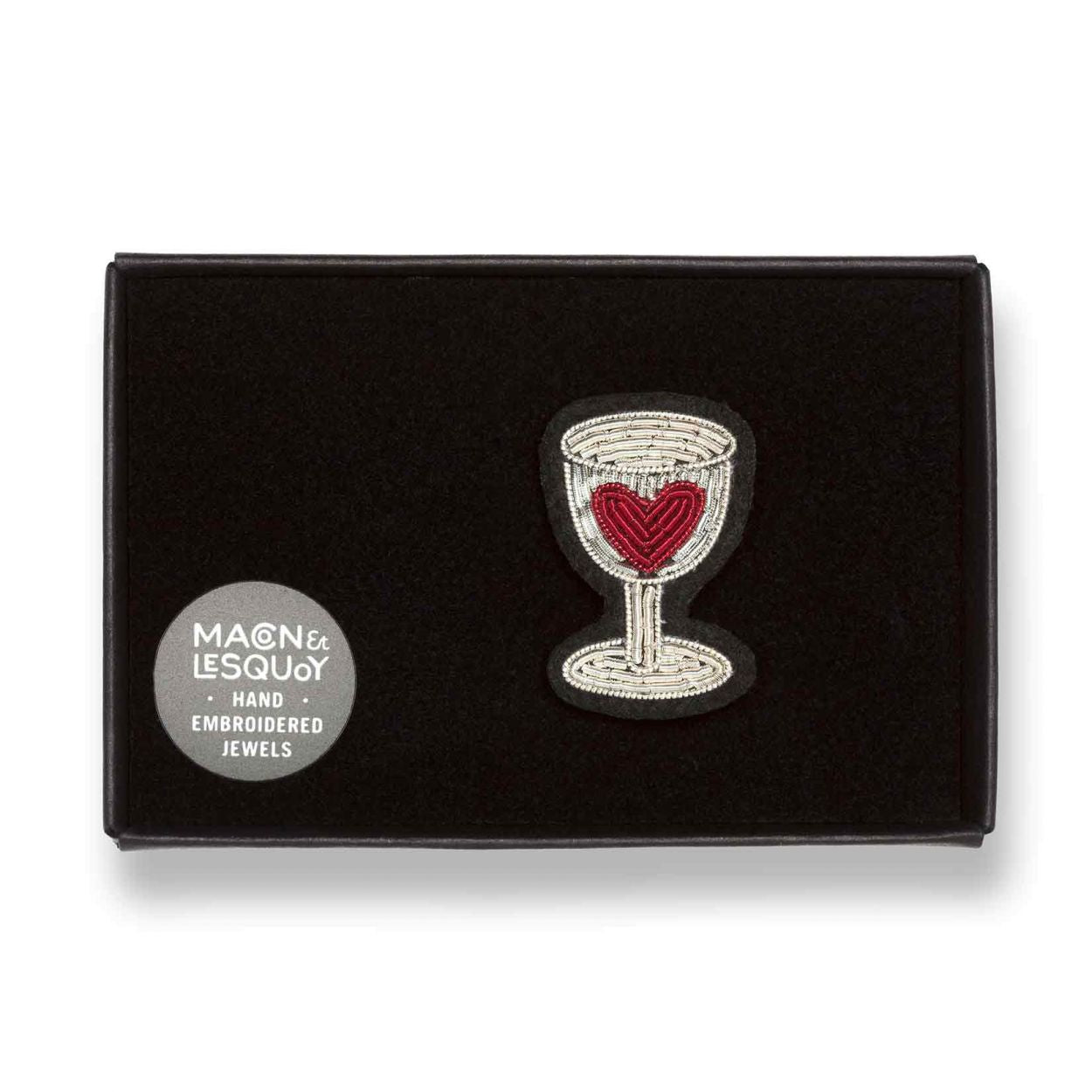 Verre Coeur Rouge - Broche Brodés Main - Macon&Lesquoy