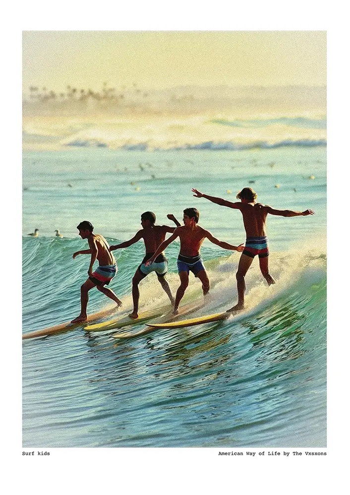 "Surf Kids - American Way Of Life" 4 garçons surfant