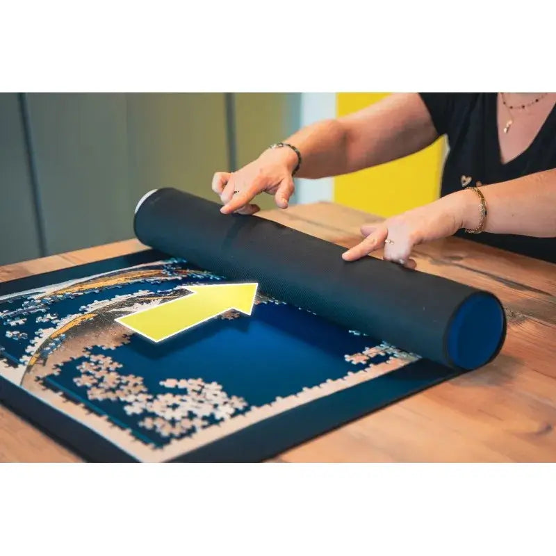 rangement d'un puzzle 1000 pièces avec tapis enroulable