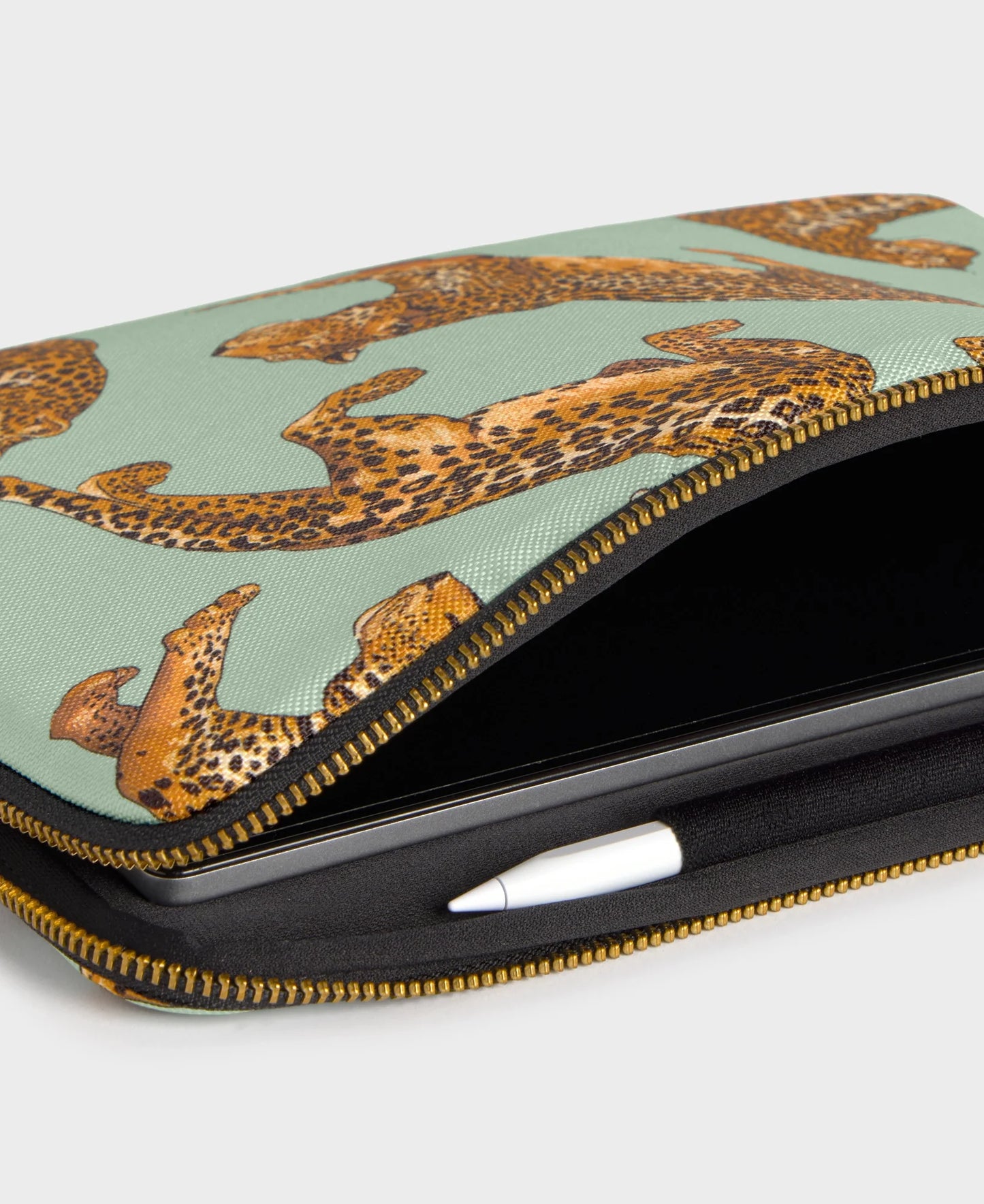 Intérieur de la housse de protection Wouf Emerald Leopard pour tablette