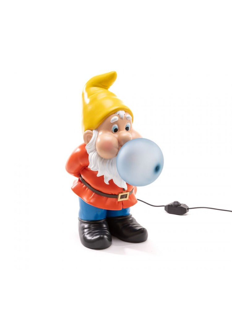 Gummy Snooping - Lampe en résine nain avec une bulle de chewing-gum - Seletti