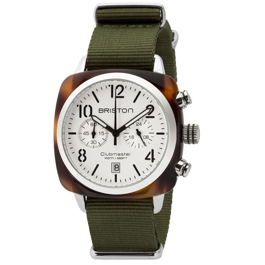 Clubmaster Classic Acétate - Chronographe écaille cadran blanc